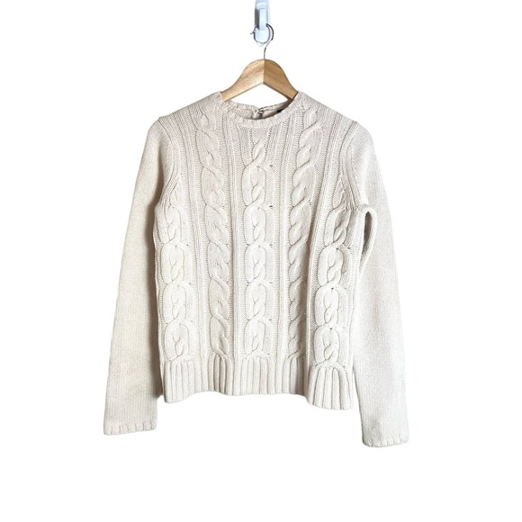 GAP Sweaters - VINTAGE Y2K Women’s Gap Cream Wool Angora Cashmere Cableknit Sweater M